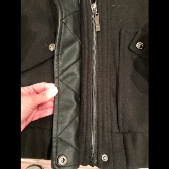 Kensie Wool Blend Bomber Jacket w/Fur Trimmed Hood (LIKE NEW!) - Picture 7 of 16